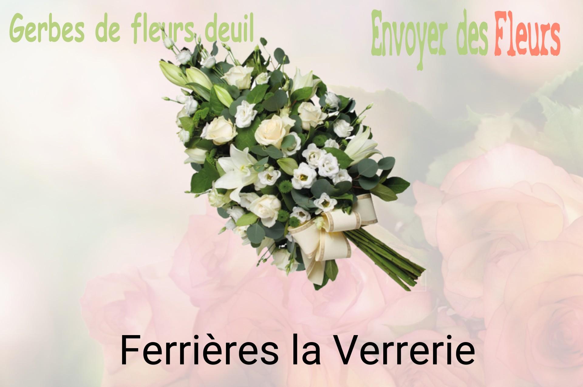 Gerbe de fleurs de deuil livrée à Ferrières-la-Verrerie